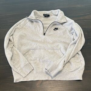 Nike Men's Light Gray Zip-Up Sweater